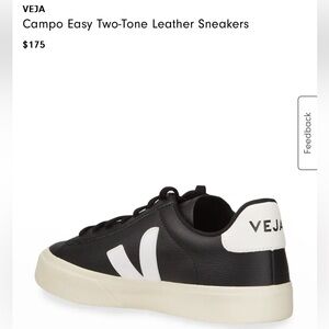 Veja Campo black leather sneakers size 10